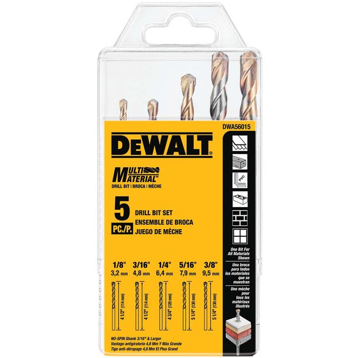 DeWalt 5 pc. Multi-Material Drill Bit Set