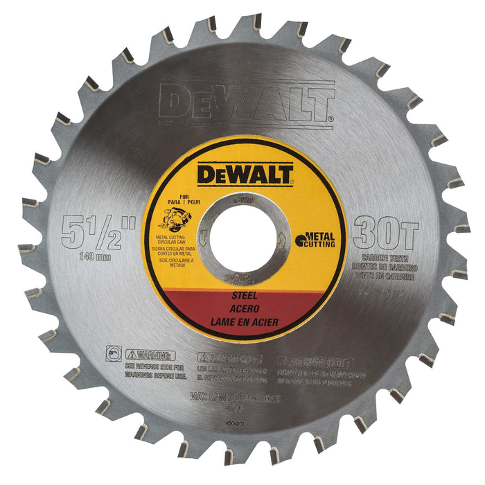 DeWalt 5-1/2" 30T Ferrous Metal Cutting Cirular Saw Blade