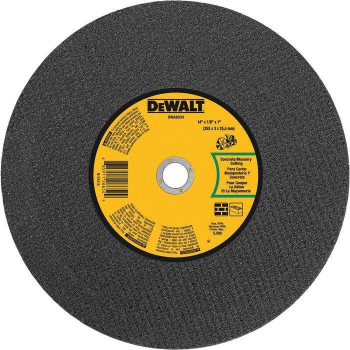 DeWalt 14" x 1/8" Portable Saw Aluminium Oxide Masonry Blade