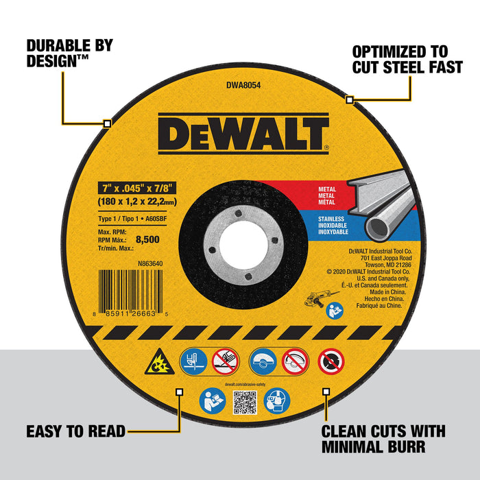 DeWalt 0.45" Aluminium Oxide Masonry Blade 7/8" Arbor