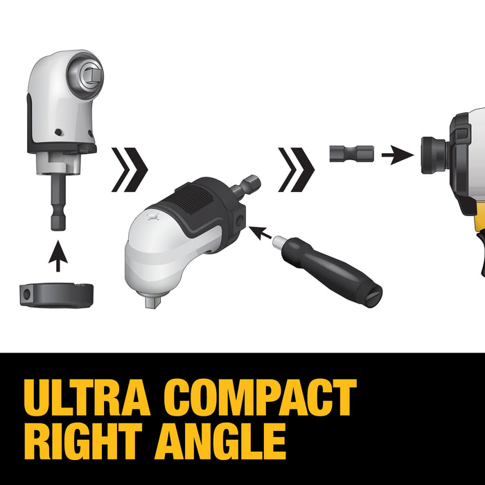 DeWalt FLEXTORQ® 3/8" Square Drive 2-In-1 Right Angle Attachment