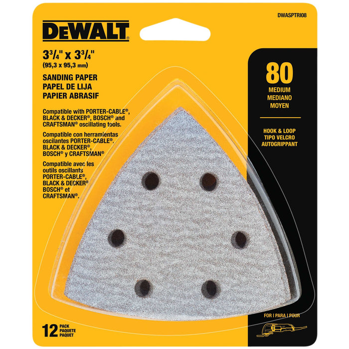 DeWalt 12PK Hook & Loop Triangular Oscillating Tool Sanding Pads