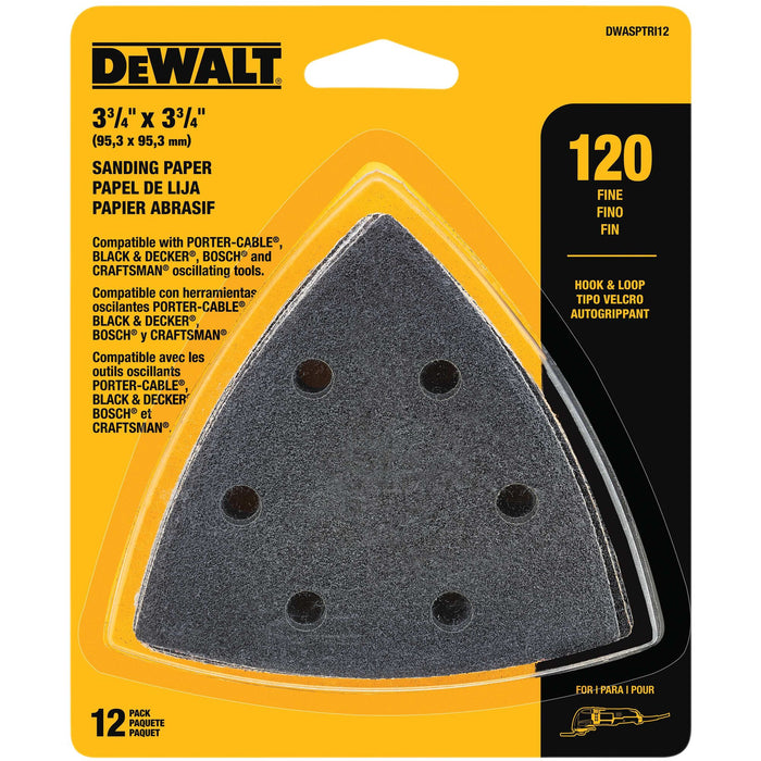 DeWalt 12PK Hook & Loop Triangular Oscillating Tool Sanding Pads