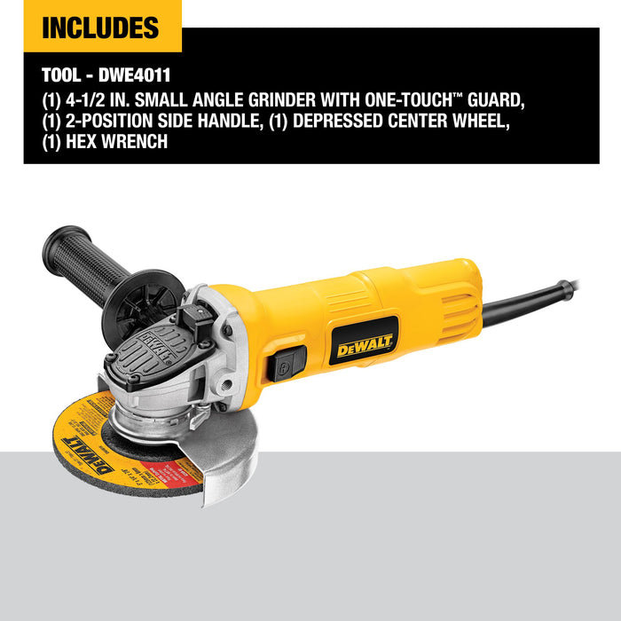 DeWalt 4-1/2" Small Angle Grinder w/ One-Touch™ Guard