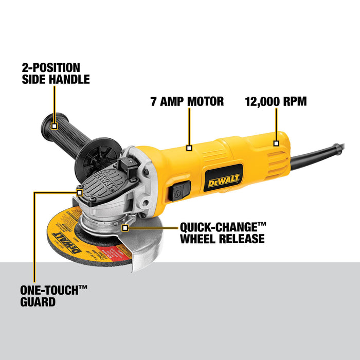 DeWalt 4-1/2" Small Angle Grinder w/ One-Touch™ Guard