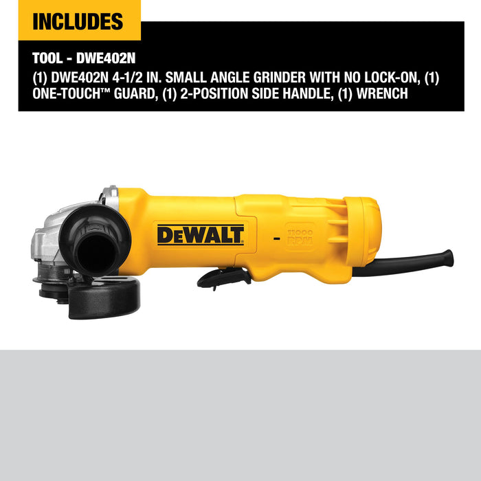 DeWalt 4-1/2" (115mm) Paddle Switch Small Angle Grinder w/ No Lock-On