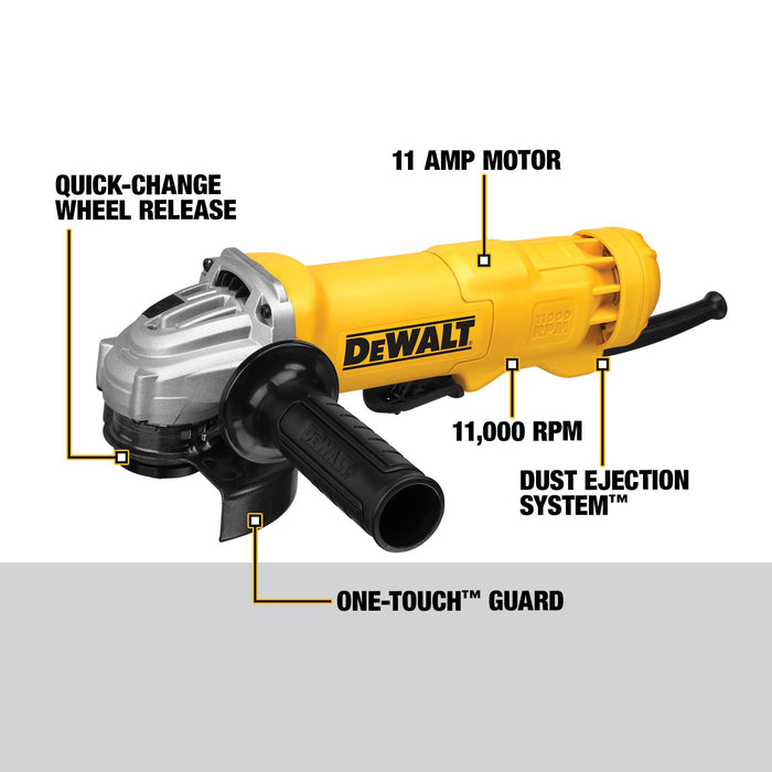 DeWalt 4-1/2" (115mm) Paddle Switch Small Angle Grinder w/ No Lock-On