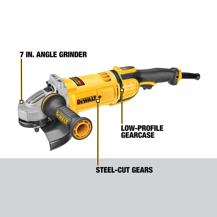 DeWalt 7" 8,500 RPM 4.9 HP Corded Angle Grinder w/ No Lock-On