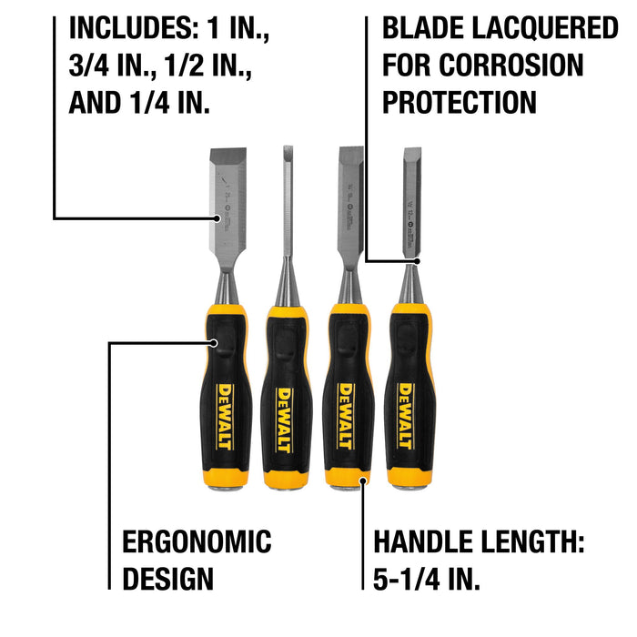 DeWalt 4 pc. Wood Chisel Set