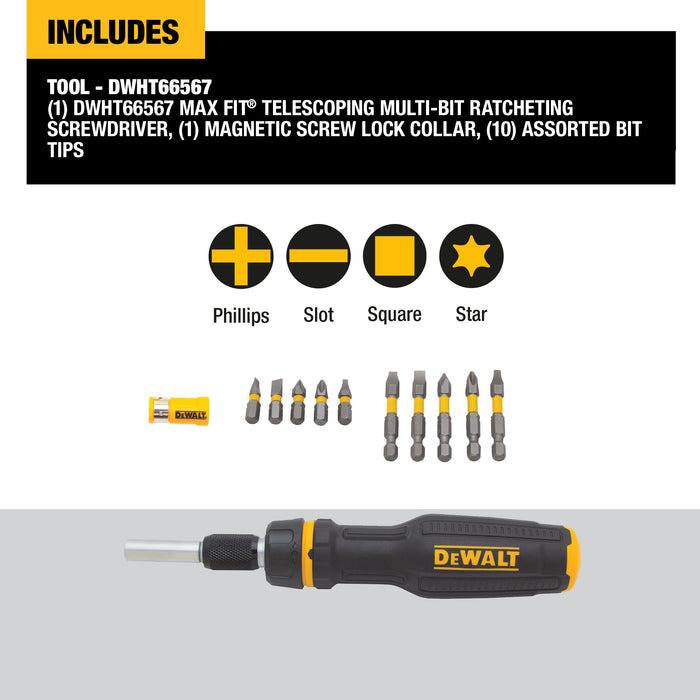 DeWalt MAX FIT® Telescoping Multi-Bit Ratcheting Screwdriver