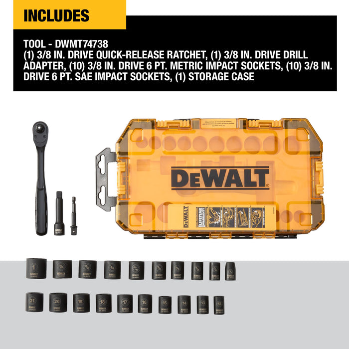 DeWalt 23 pc. 3/8" Drive Impact Socket Set