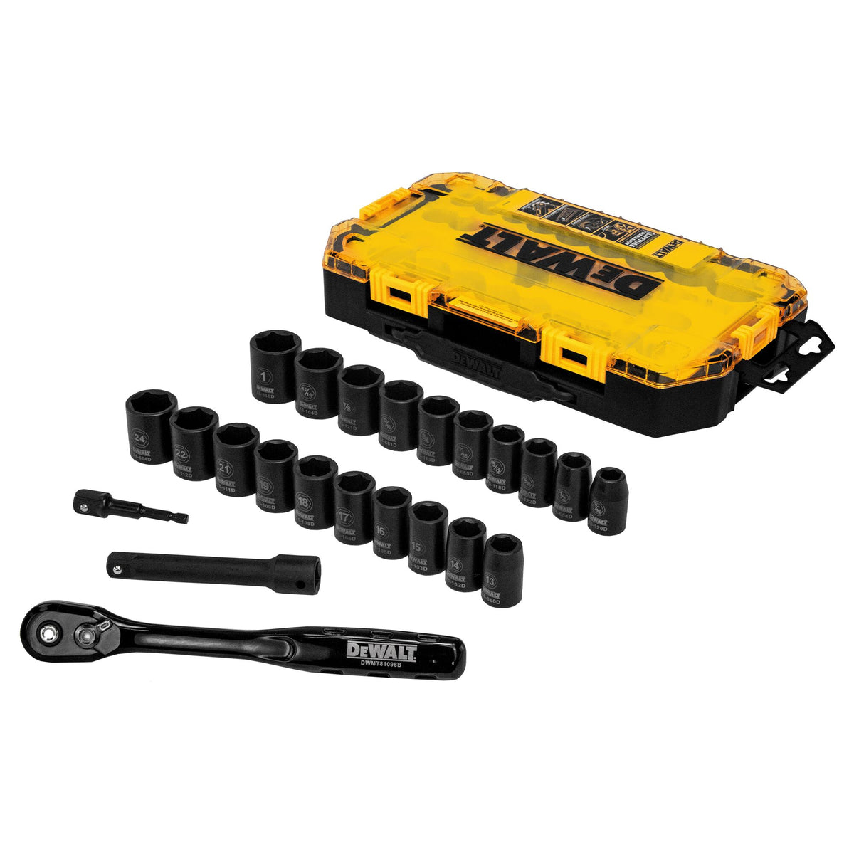 DeWalt 23 pc. 1/2" Drive Impact Socket Set — Interline Wholesale Hardware