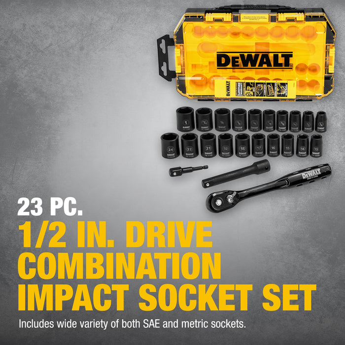 DeWalt 23 pc. 1/2" Drive Impact Socket Set