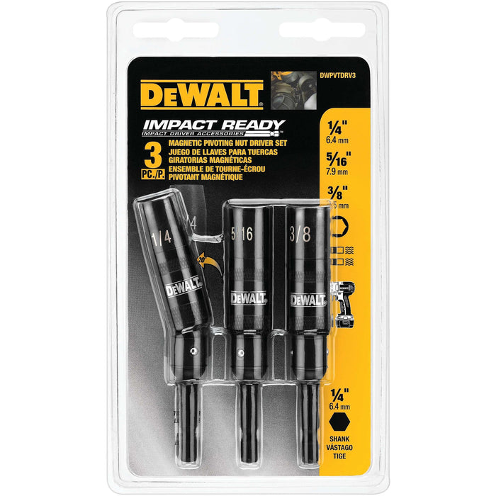 DeWalt 3 pc. IMPACT READY® Pivoting Nut Driver Kit