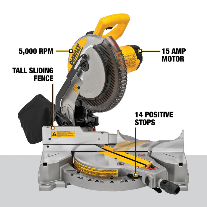 DeWalt 10" 15A Electric Single-Bevel Compound Mitre Saw