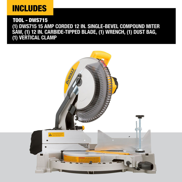 DeWalt 12" 15A Electric Single-Bevel Compound Mitre Saw