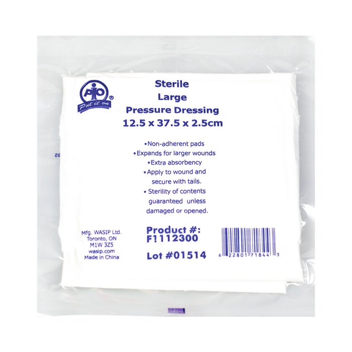 Wasip Sterile Large Pressure Dressing With Crepe Ties