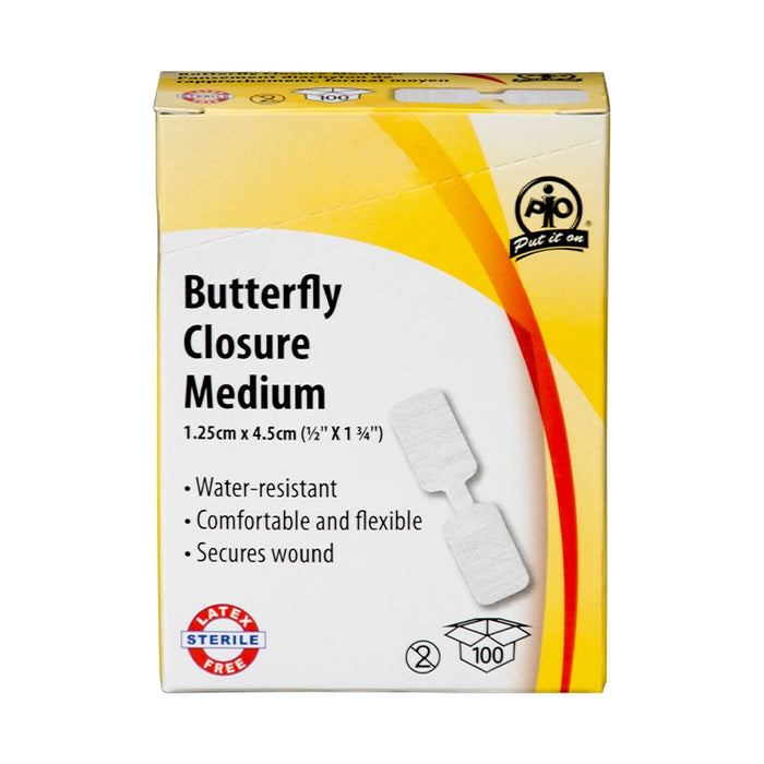 Wasip 100PK Adhesive Butterfly Closure Bandage