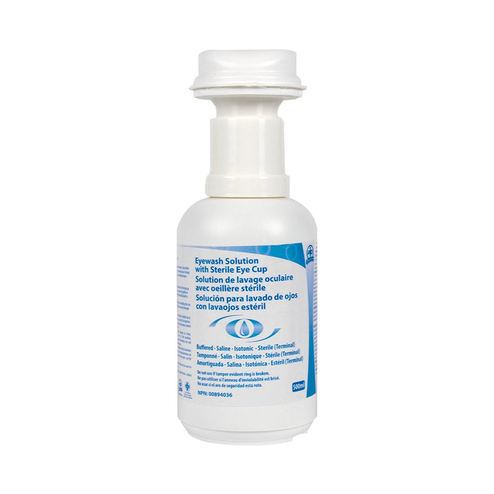 Wasip Eyewash Solution w/ Sterile Eye Cup - 500mL