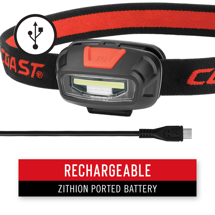 Coast FL13R Rechargable Dual Color COB LED Headlamp