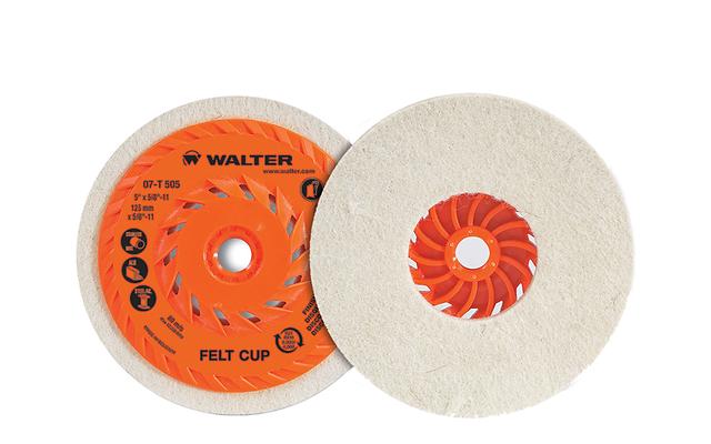 Walter 5" Polishing Felt Cup Disc