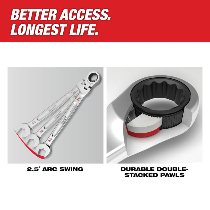 Milwaukee 7 pc. SAE Flex Head Combination Wrenches