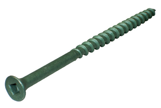 Flat Head Square Drive Green Deck Screws | Fasteners & Fittings