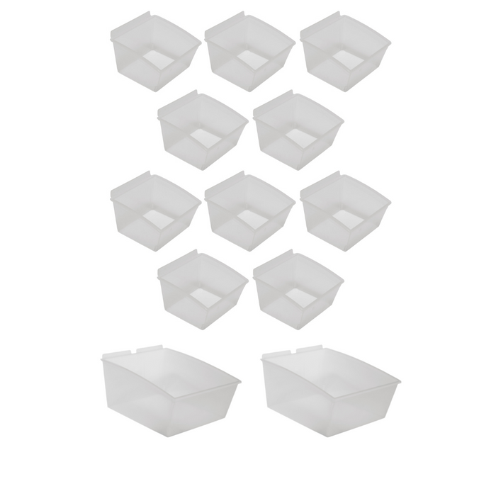 Crownwall 12 Piece Plastic Bin Kit Slatwall Accessory