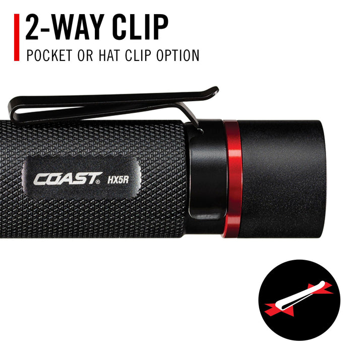 Coast HX5R Rechargeable Pure Beam Focusing Flashlight