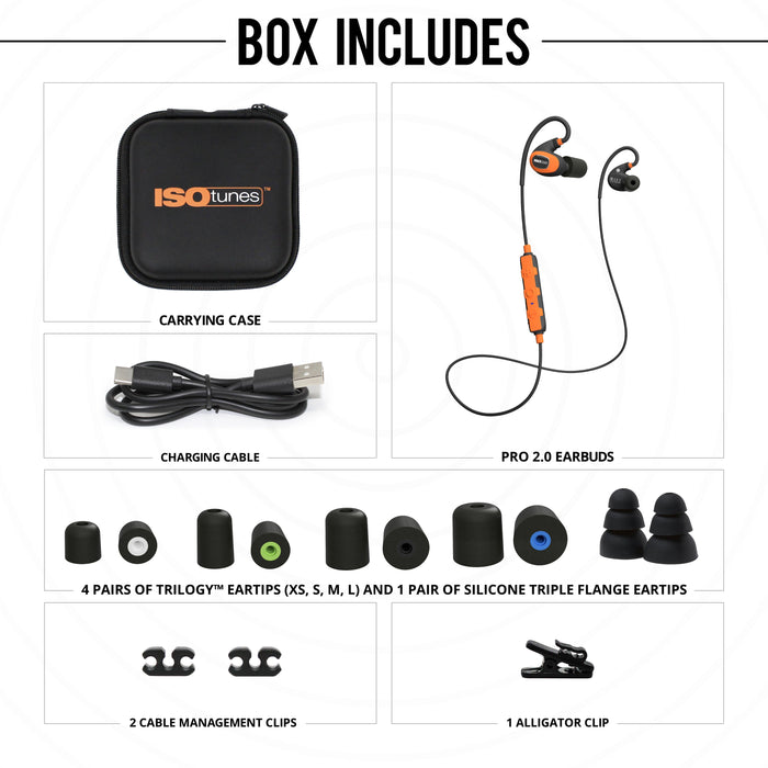 ISOtunes PRO 2.0 Bluetooth Earbuds - Safety Orange