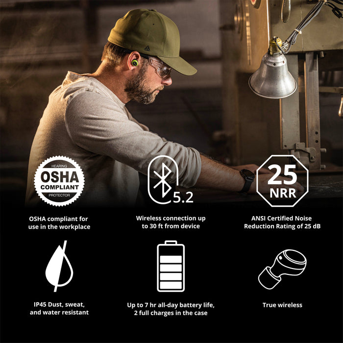 ISOtunes FREE 2.0 True Wireless Bluetooth Earbuds - Matte Black