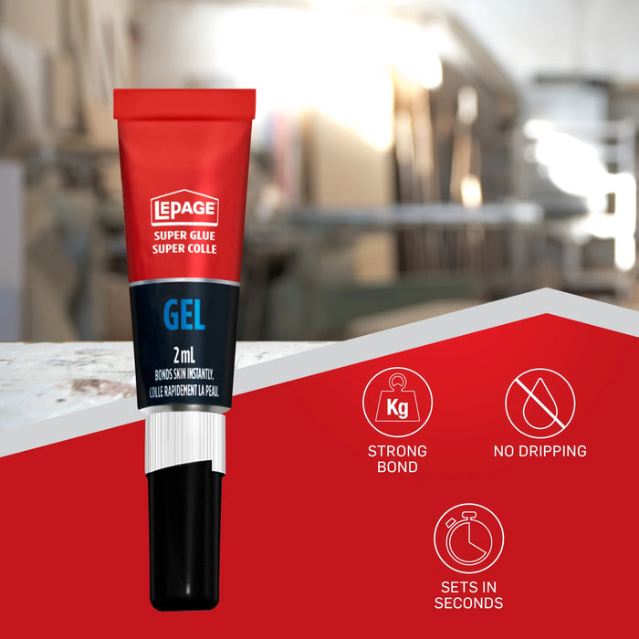 Lepage Super Glue Gel Tube 2mL (Pack of 2)