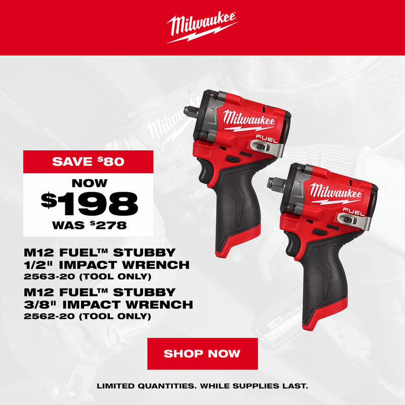 M12 FUEL STUBBY IMPACT WRENCH TOOL ONLY 2563 20 2562 20 08.01 10.31.2026 1080X1080