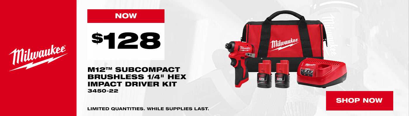 M12 SUBCOMPACT 1 4IN HEX IMPACT DRIVER KIT 3450 22 08.01 10.31.2026 1400X400