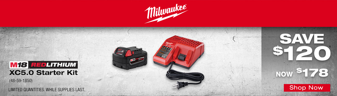 M18 XC5.0 STARTER KIT 48 59 1850 05.01 07.31.2026 1400x400