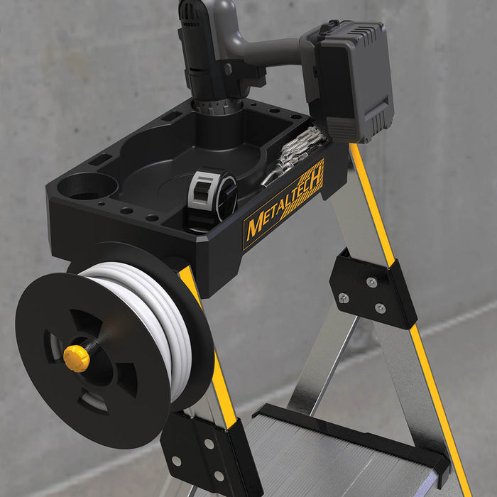 Metaltech 4-Step Aluminum Step Stool (Type 1A) w/ Tool Tray