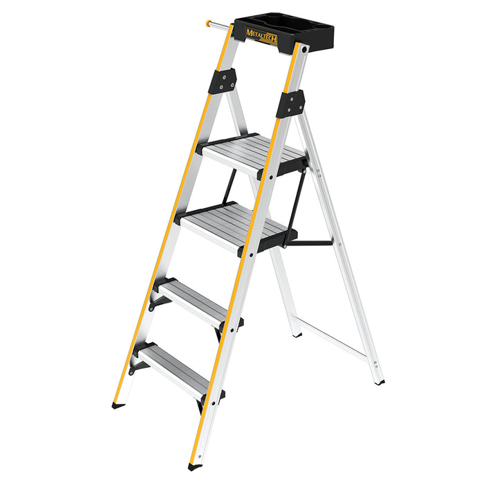 Metaltech 4-Step Aluminum Step Stool (Type 1A) w/ Tool Tray