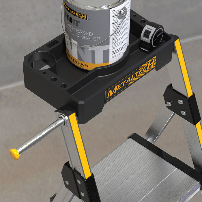 Metaltech 4-Step Aluminum Step Stool (Type 1A) w/ Tool Tray