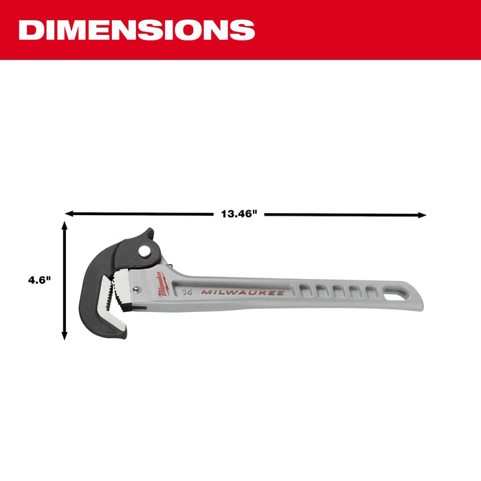 Milwaukee 14" Aluminum Self-Adjusting Pipe Wrench