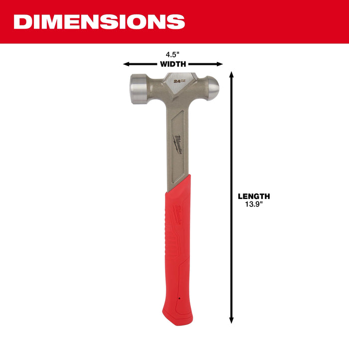Milwaukee 24oz STEEL BALL PEEN HAMMER