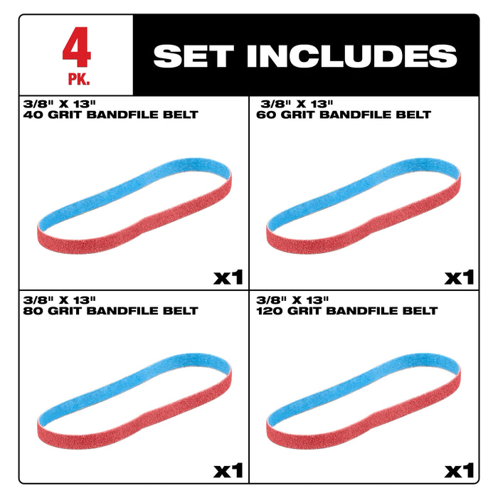 Milwaukee Bandfile Belts - 4PK
