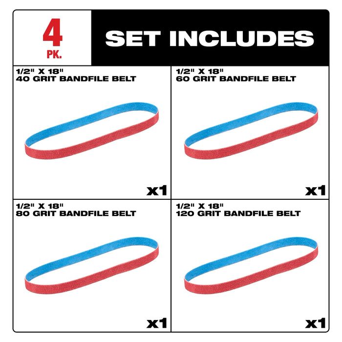 Milwaukee Bandfile Belts - 4PK