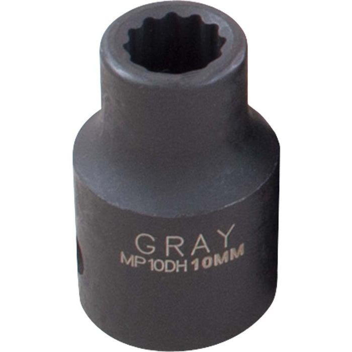 Gray Tools 1/2" Drive, Standard Length, 12 Point Impact Black Industrial Finish, Metric Sockets