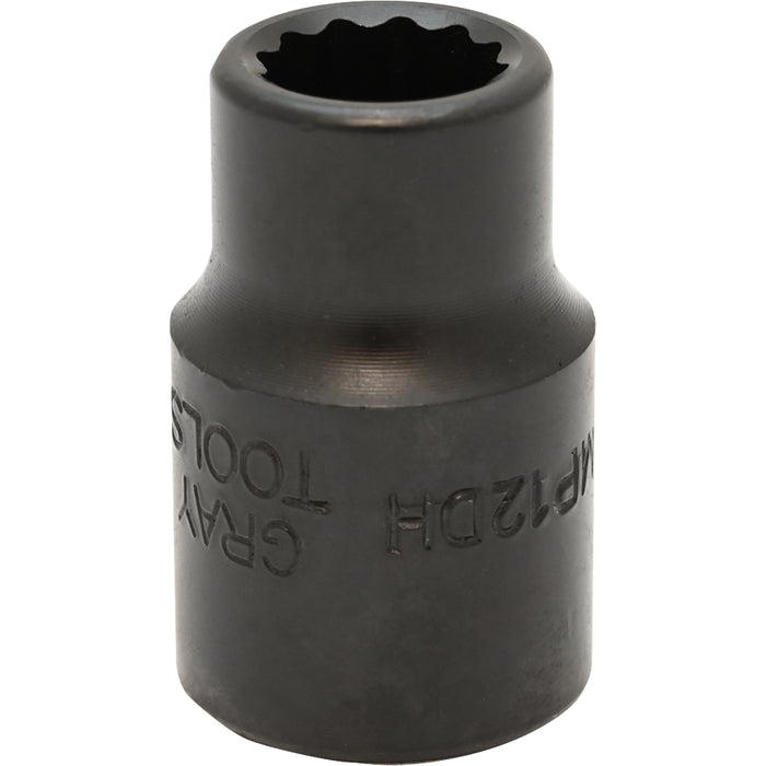 Gray Tools 1/2" Drive, Standard Length, 12 Point Impact Black Industrial Finish, Metric Sockets