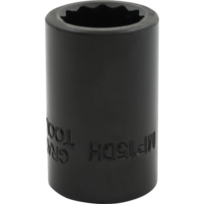 Gray Tools 1/2" Drive, Standard Length, 12 Point Impact Black Industrial Finish, Metric Sockets