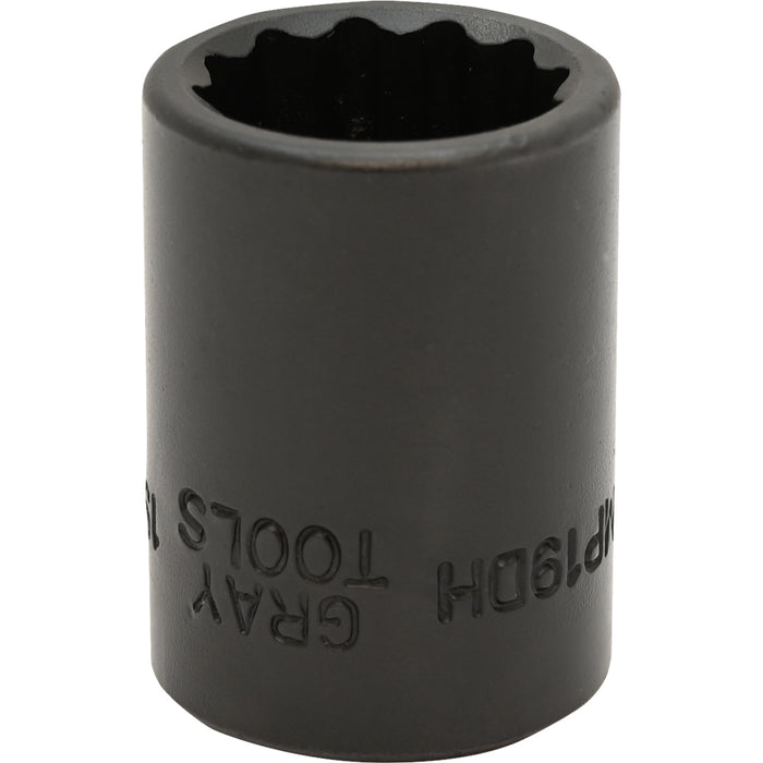 Gray Tools 1/2" Drive, Standard Length, 12 Point Impact Black Industrial Finish, Metric Sockets