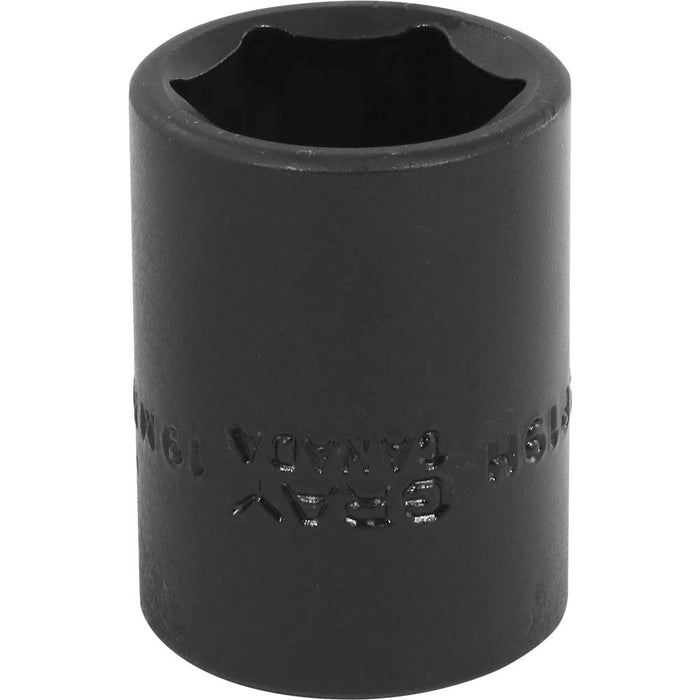 Gray Tools 1/2" Drive, 6 Point Standard Length, Impact Black Industrial Finish Metric Sockets