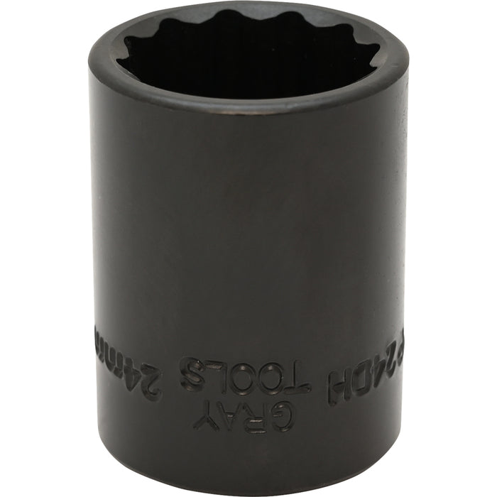 Gray Tools 1/2" Drive, Standard Length, 12 Point Impact Black Industrial Finish, Metric Sockets