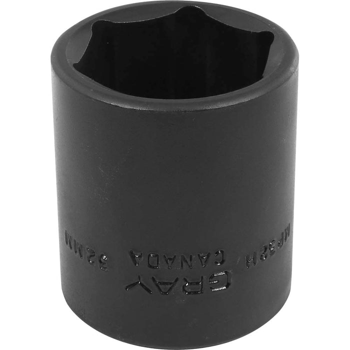 Gray Tools 1/2" Drive, 6 Point Standard Length, Impact Black Industrial Finish Metric Sockets