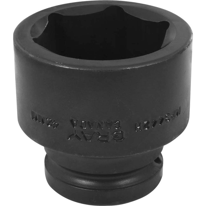 Gray Tools 3/4" Drive, 6 Point Impact Black Industrial Finish, Standard Length Metric Socket